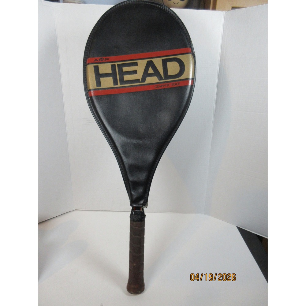 AMF Head 4-3/8 L Graphite Edge Tennis Racquet Midsize Black Vintage W/Cover 3101 - Picture 4 of 8